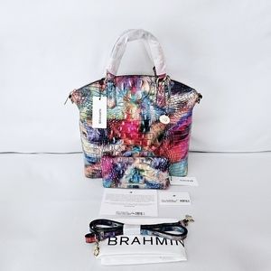 NWT SOLDOUT BRAHMIN AWESTRUCK MELBOURNE OMBRE LARGE DUXBURY SATCHEL W/ADY WALLET